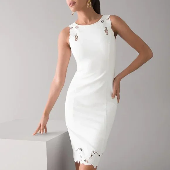chinese dress ladies White House Black Market Black Crochet Halter Dress Size 4 –  alineconsignment main image 0
